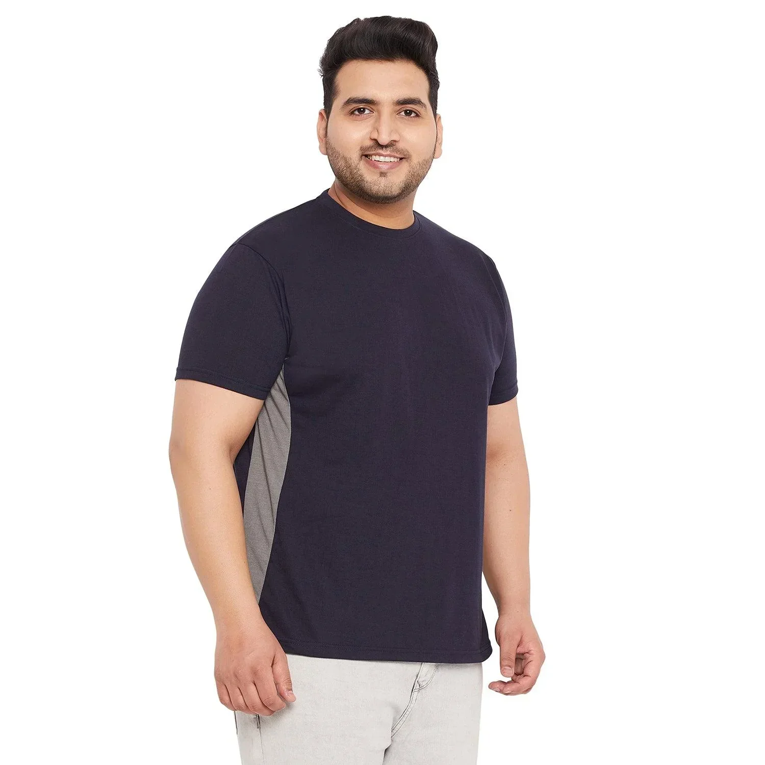 Men Plus Size Biko Solid Round Neck Tshirt - Image 4