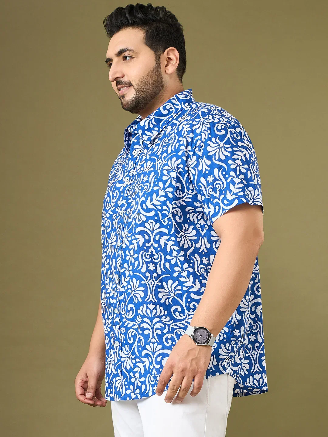 Men Plus Size Blanca Printed Shirt - Image 5