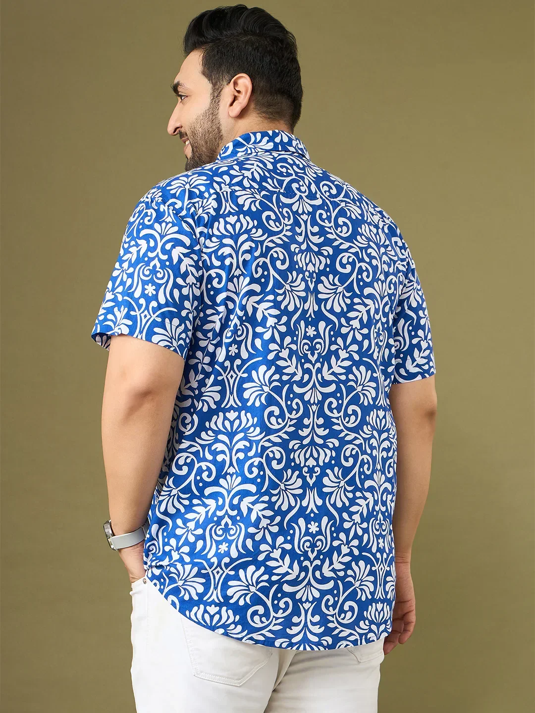 Men Plus Size Blanca Printed Shirt - Image 7
