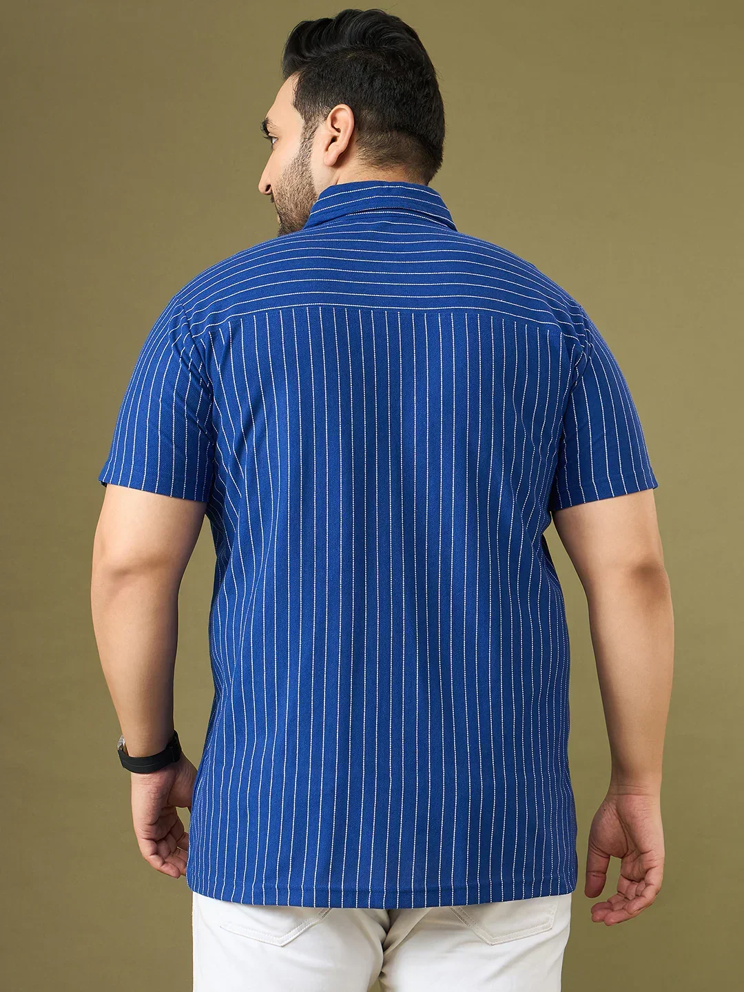 Men Plus Size Bluemist Striped Shirt - Image 6