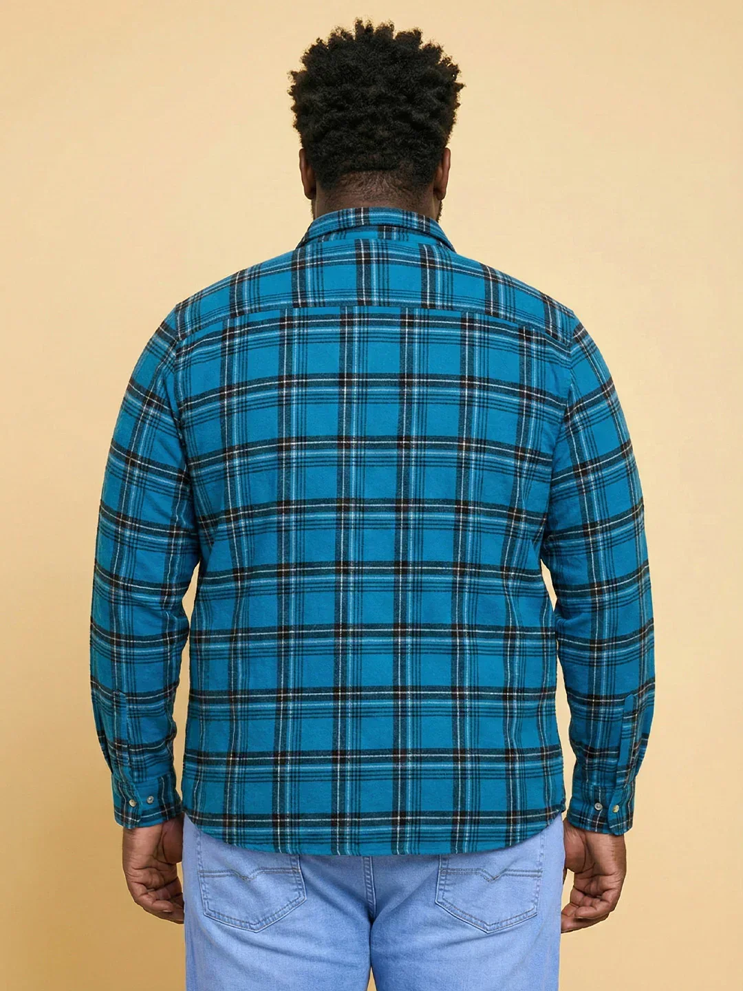 Men Plus Size Blumm Multicolor Checkered Casual Shirt - Image 5
