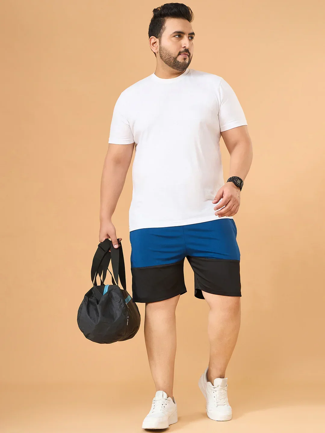 Men Plus Size Bodo Colorblock Shorts - Image 2