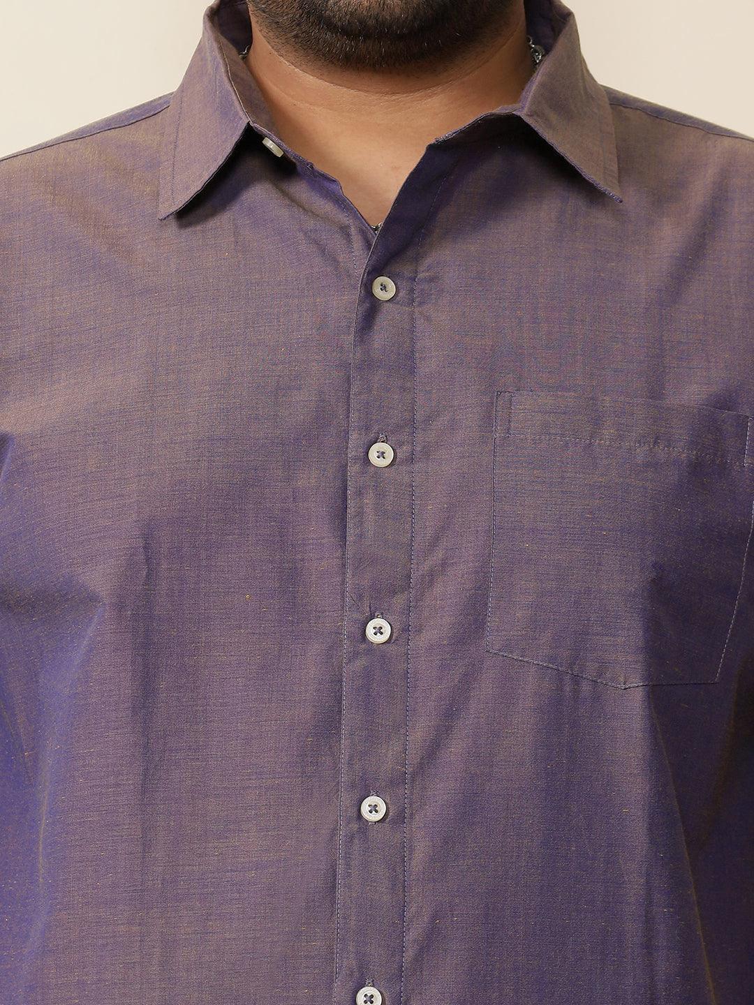Men Plus Size Bogota-Purple Solid Shirt - Image 6
