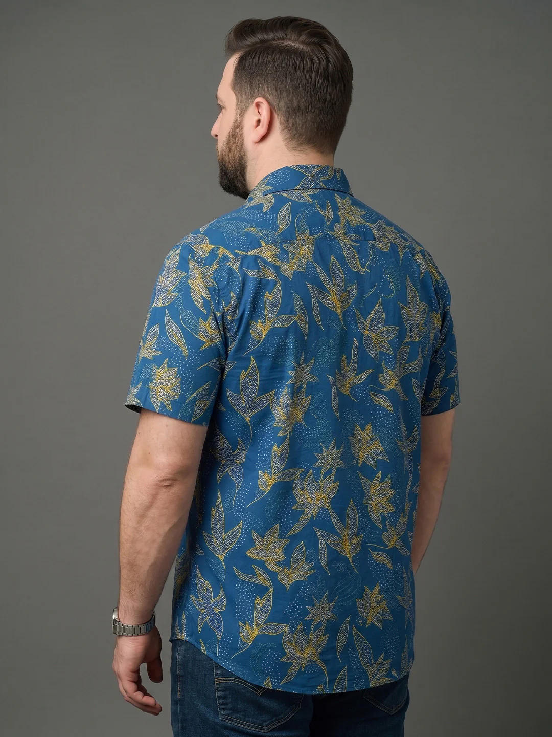 Men Plus Size Botania Multi Printed Shirts - Image 3