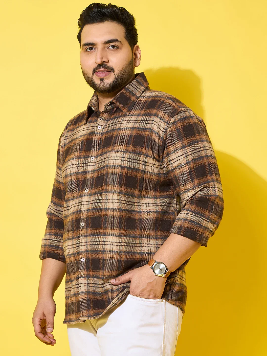 Men Plus Size Boulder Multicolor Checkered Flannel Shirt - Image 4