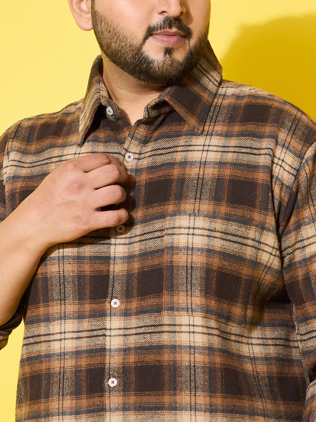 Men Plus Size Boulder Multicolor Checkered Flannel Shirt - Image 6