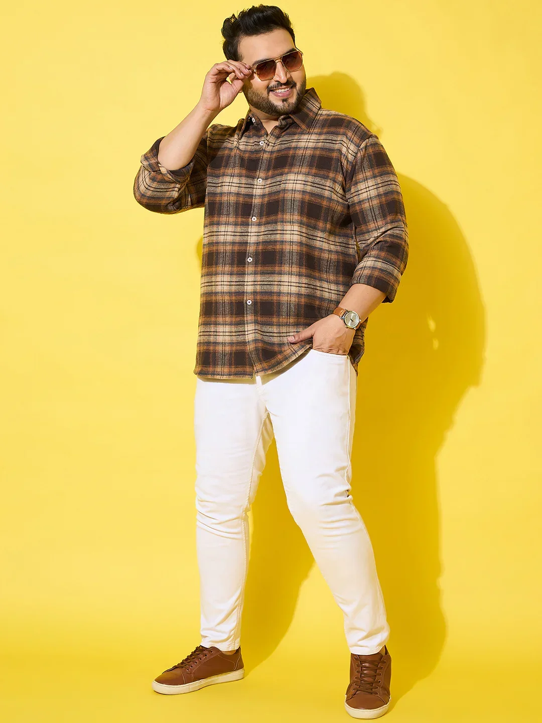 Men Plus Size Boulder Multicolor Checkered Flannel Shirt - Image 7