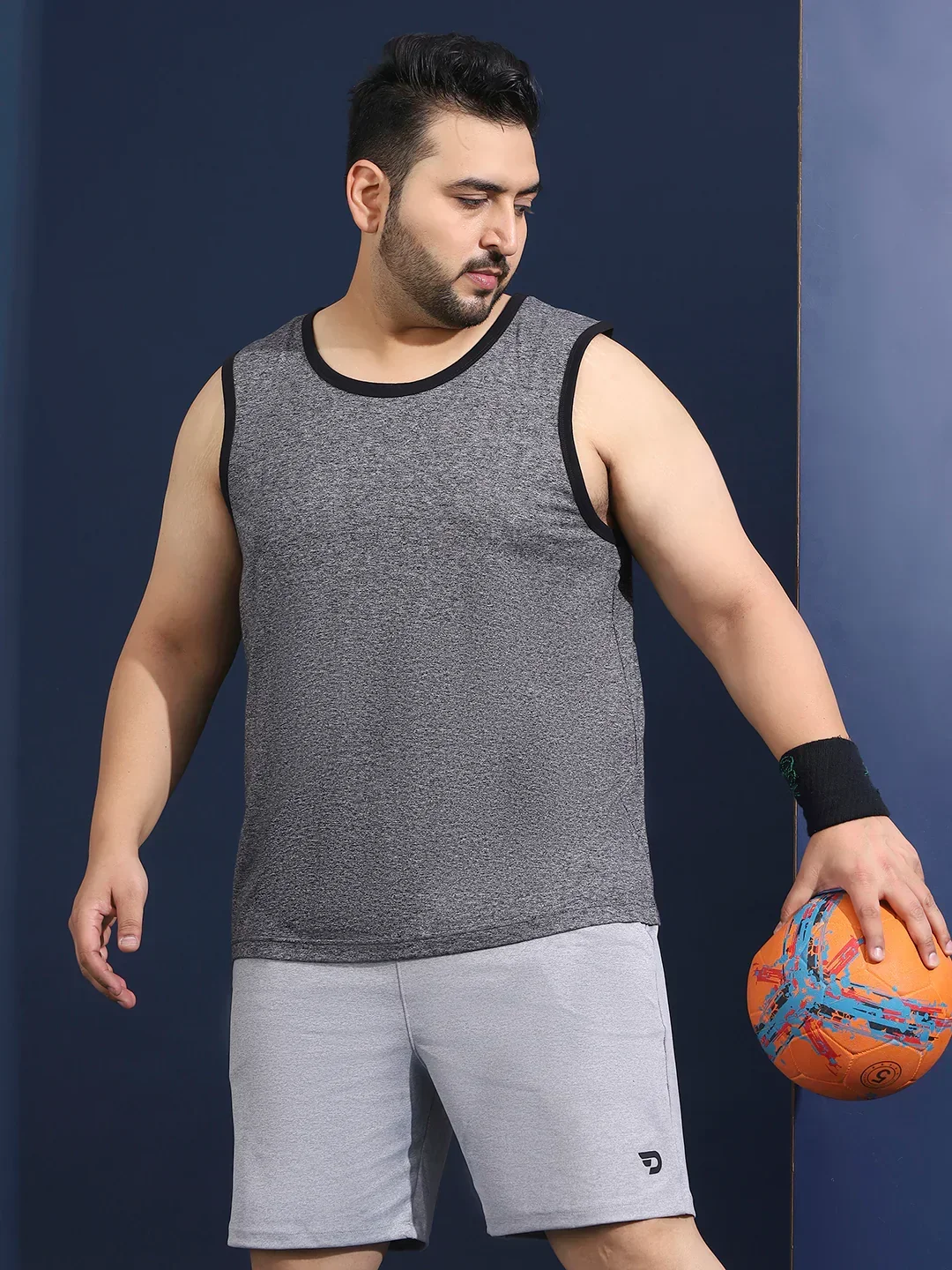 Men Plus Size Boult Grey Solid Vest - Image 3