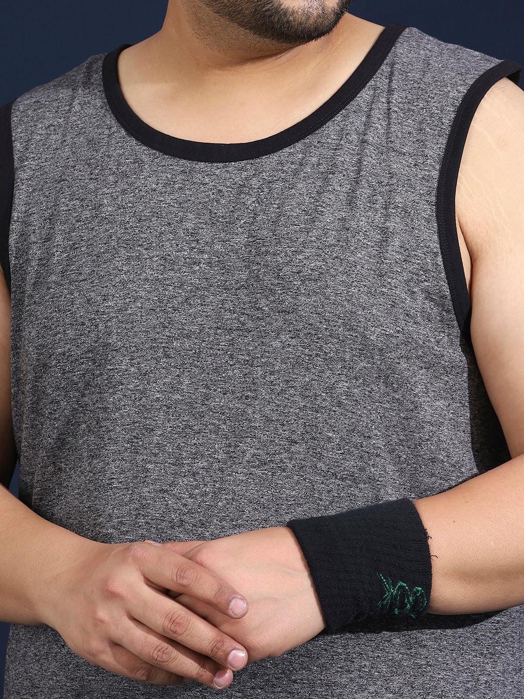 Men Plus Size Boult Grey Solid Vest - Image 6