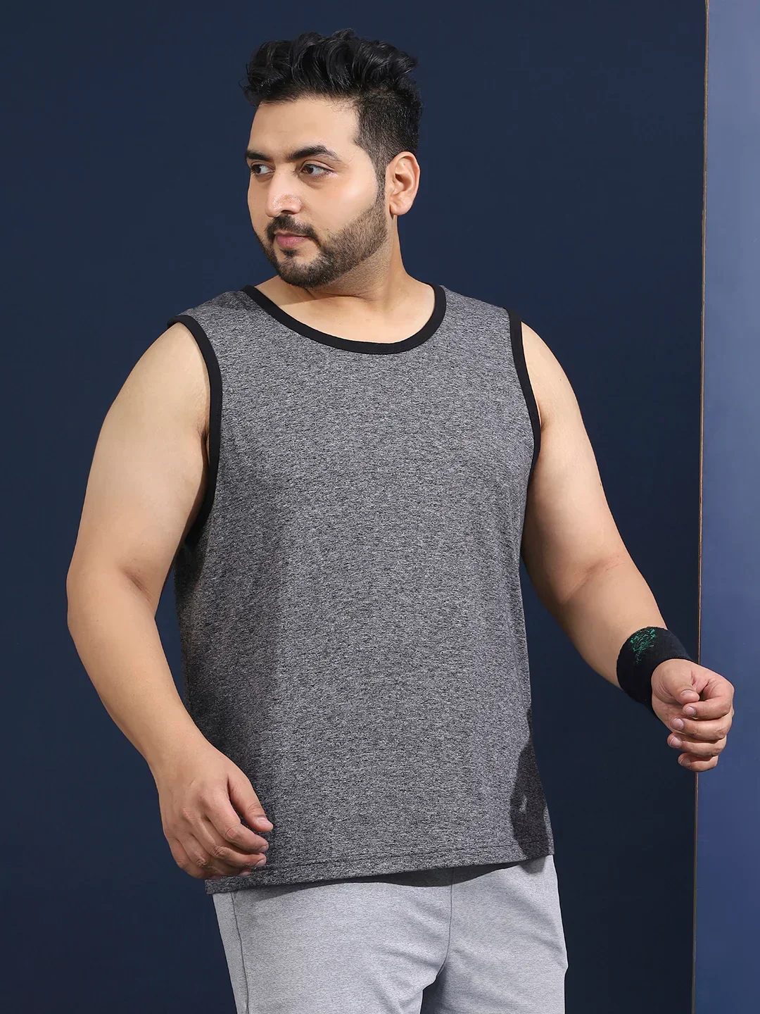 Men Plus Size Boult Grey Solid Vest - Image 8