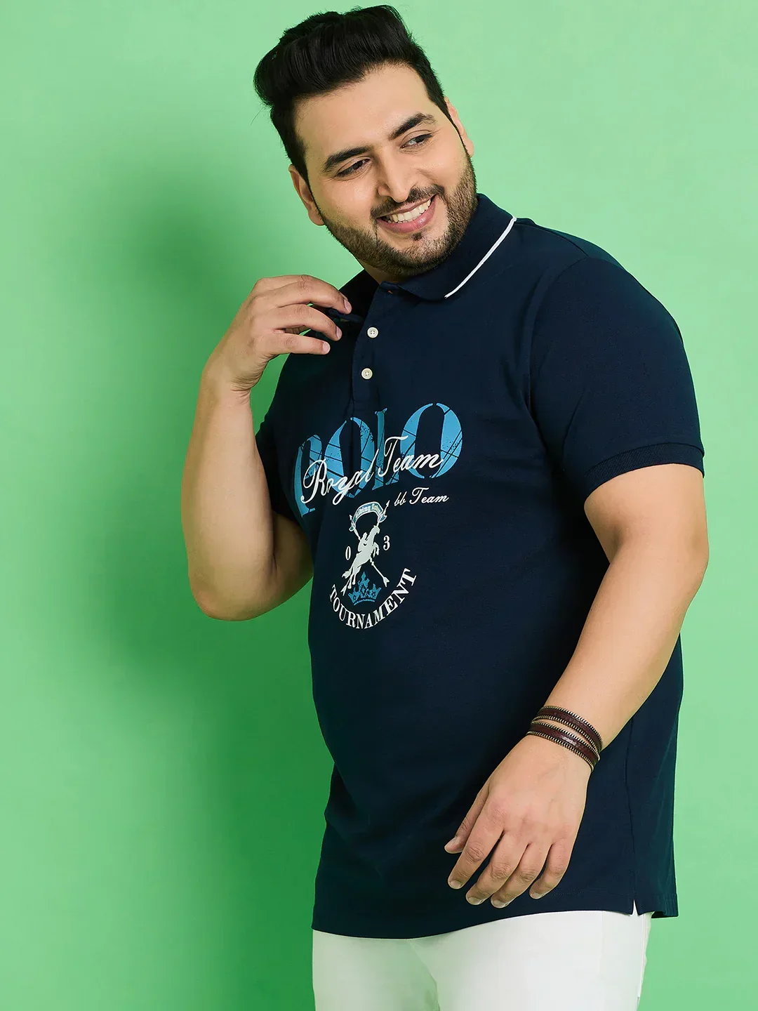 Men Plus Size Bozhou Printed Polo Tshirt - Image 3