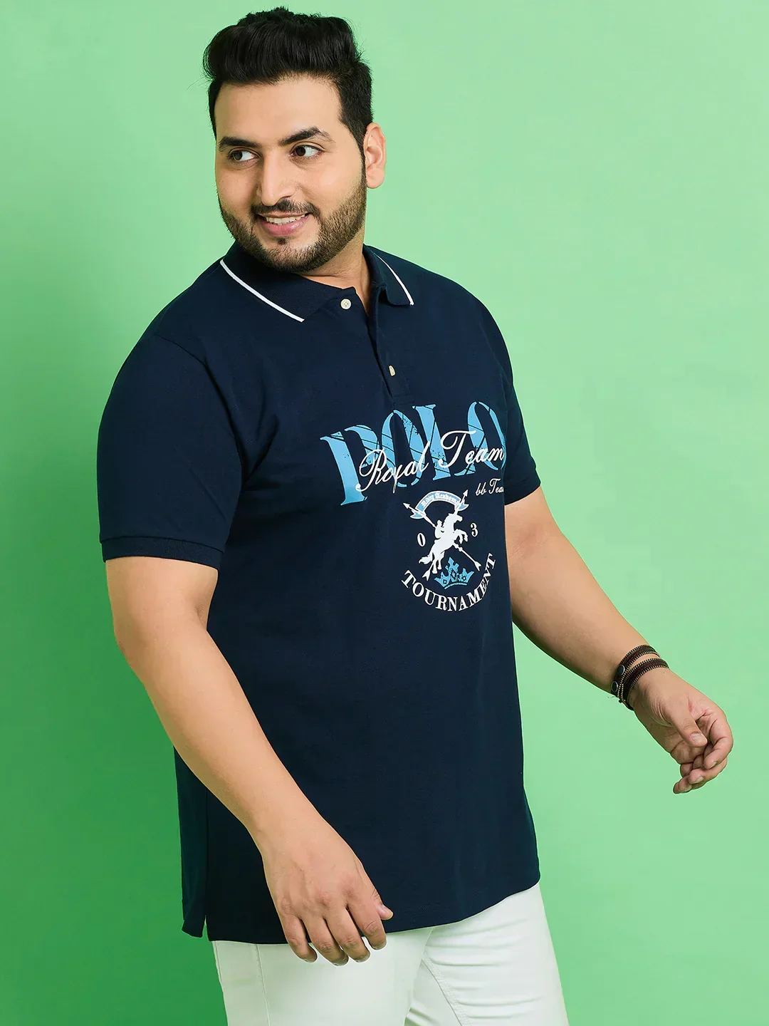 Men Plus Size Bozhou Printed Polo Tshirt - Image 4