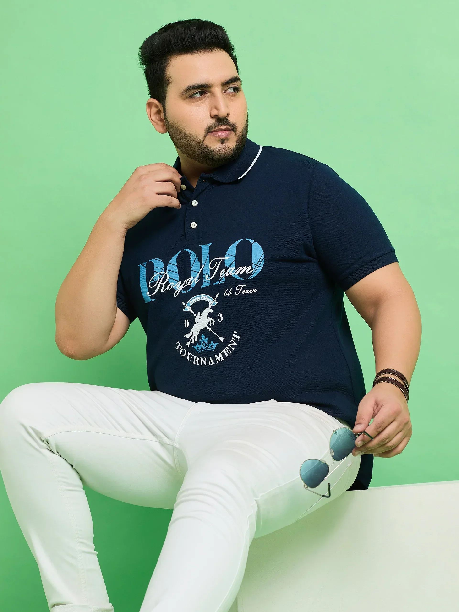 Men Plus Size Bozhou Printed Polo Tshirt - Image 7