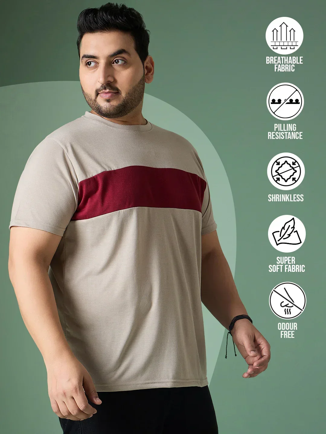 Men Plus Size Bravix Multicolor Round Neck Tshirt - Image 2