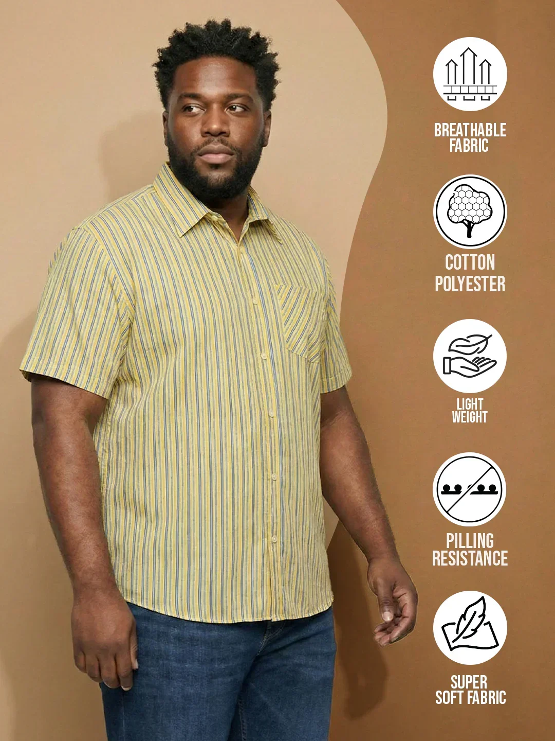 Men Plus Size Brine Multicolor Checkered Casual Shirt - Image 2