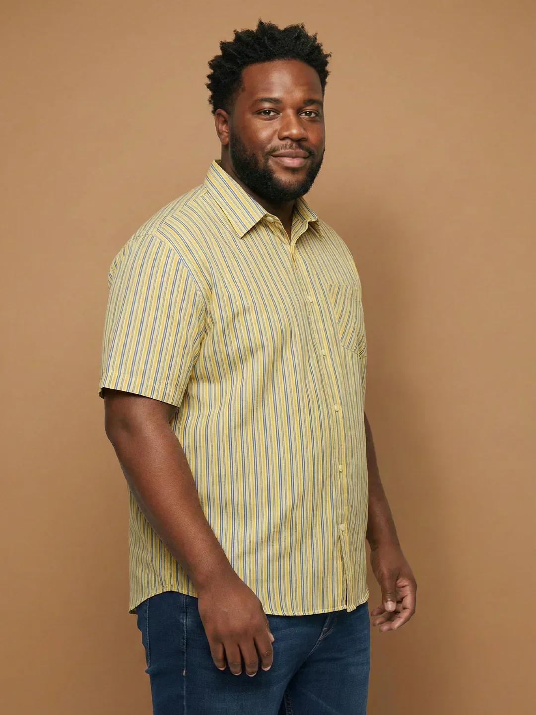 Men Plus Size Brine Multicolor Checkered Casual Shirt - Image 3