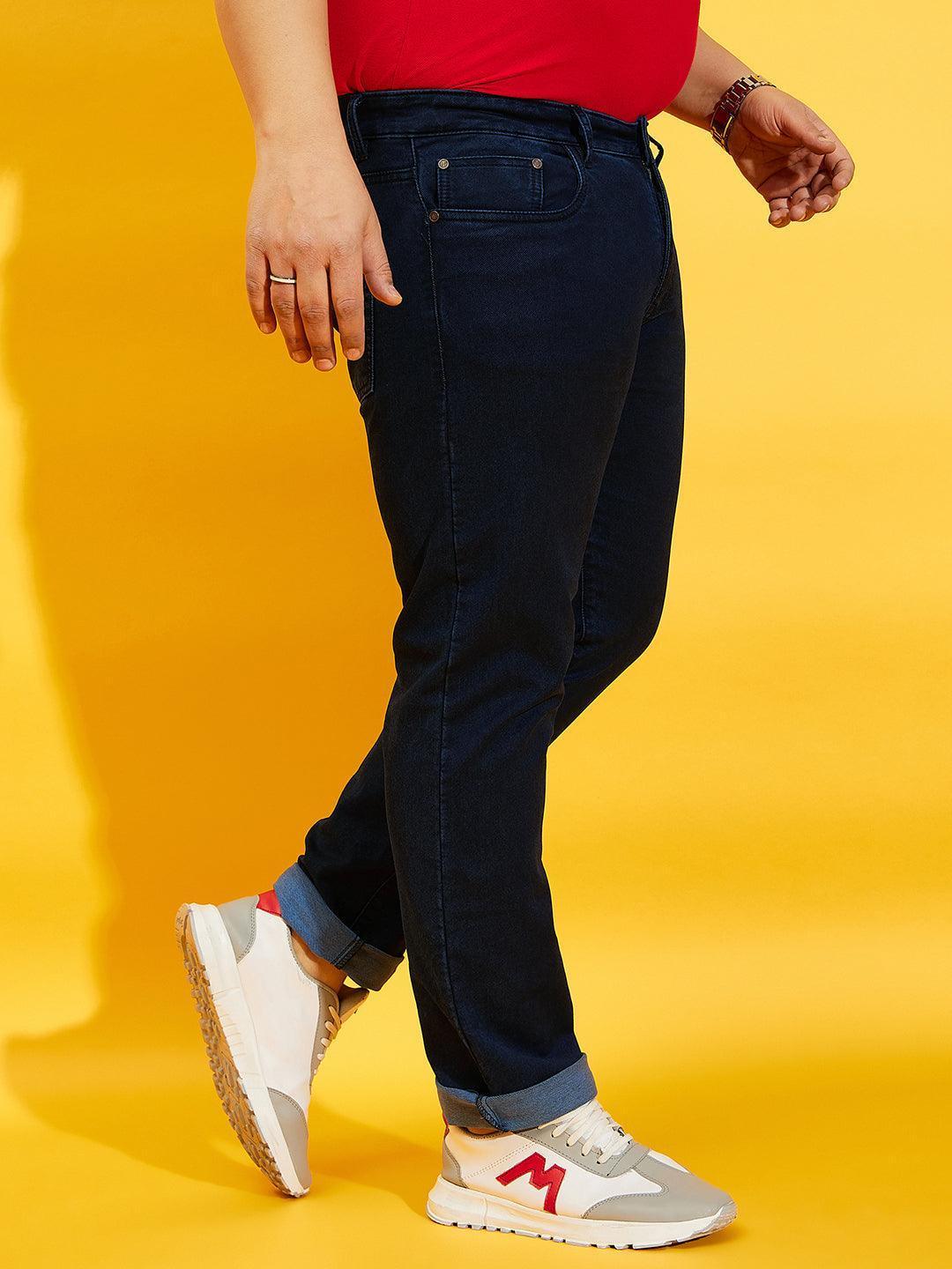 Men Plus Size Bromate Tinted Washed Jeans - Image 4