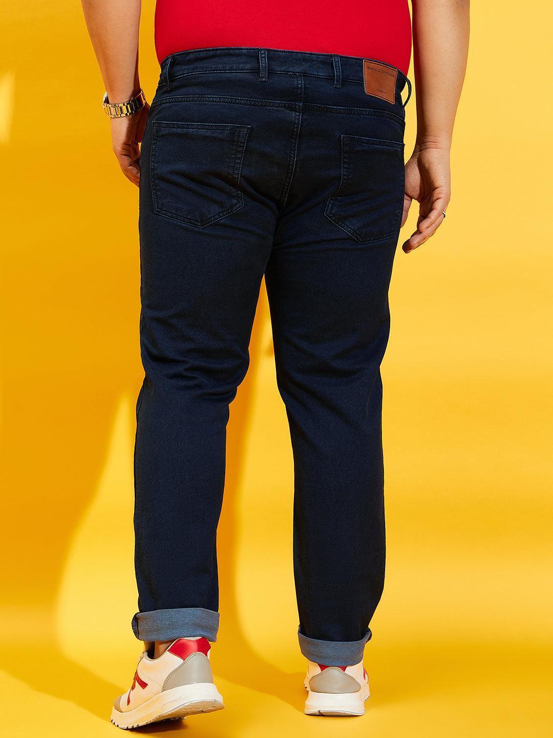 Men Plus Size Bromate Tinted Washed Jeans - Image 5