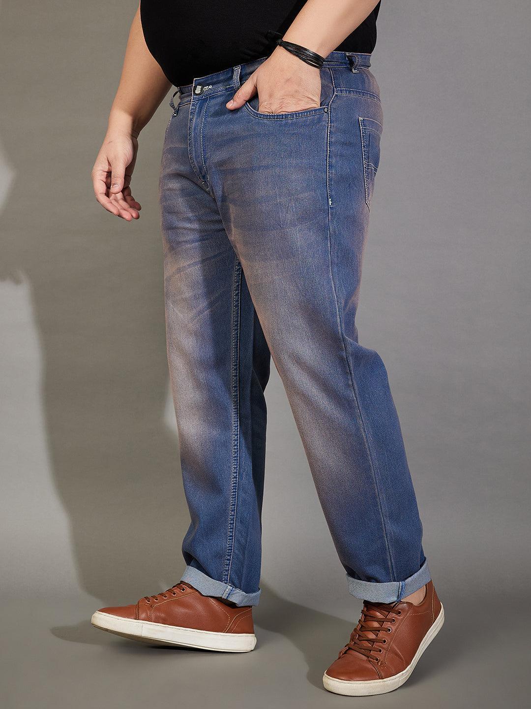 Men Plus Size Brunon Washed Jeans - Image 4