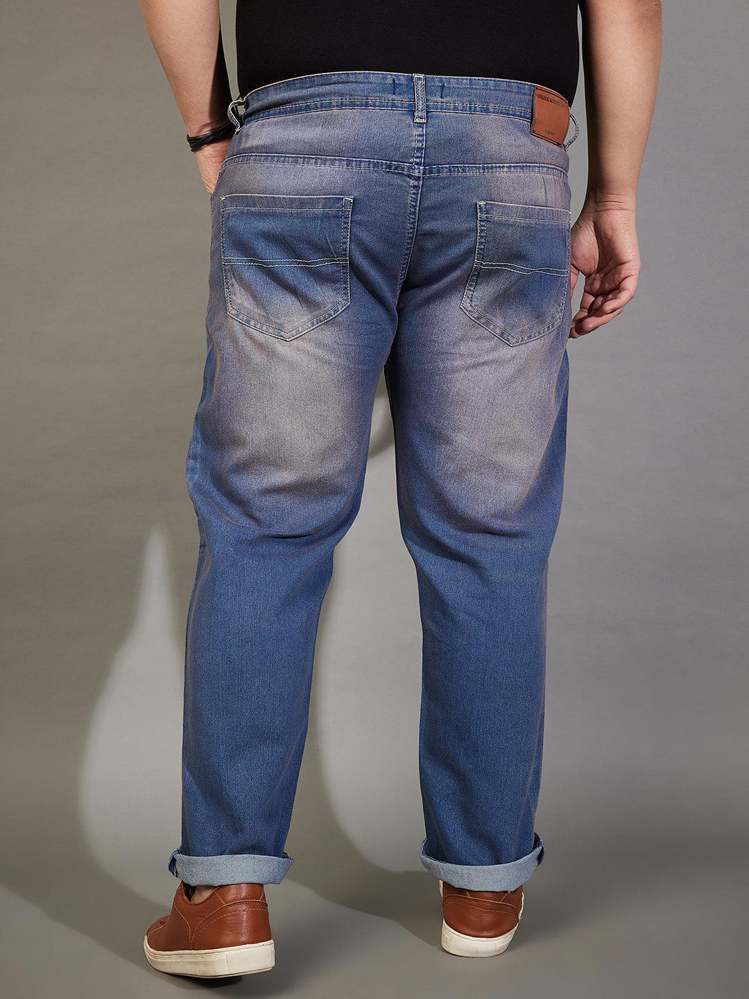 Men Plus Size Brunon Washed Jeans - Image 6
