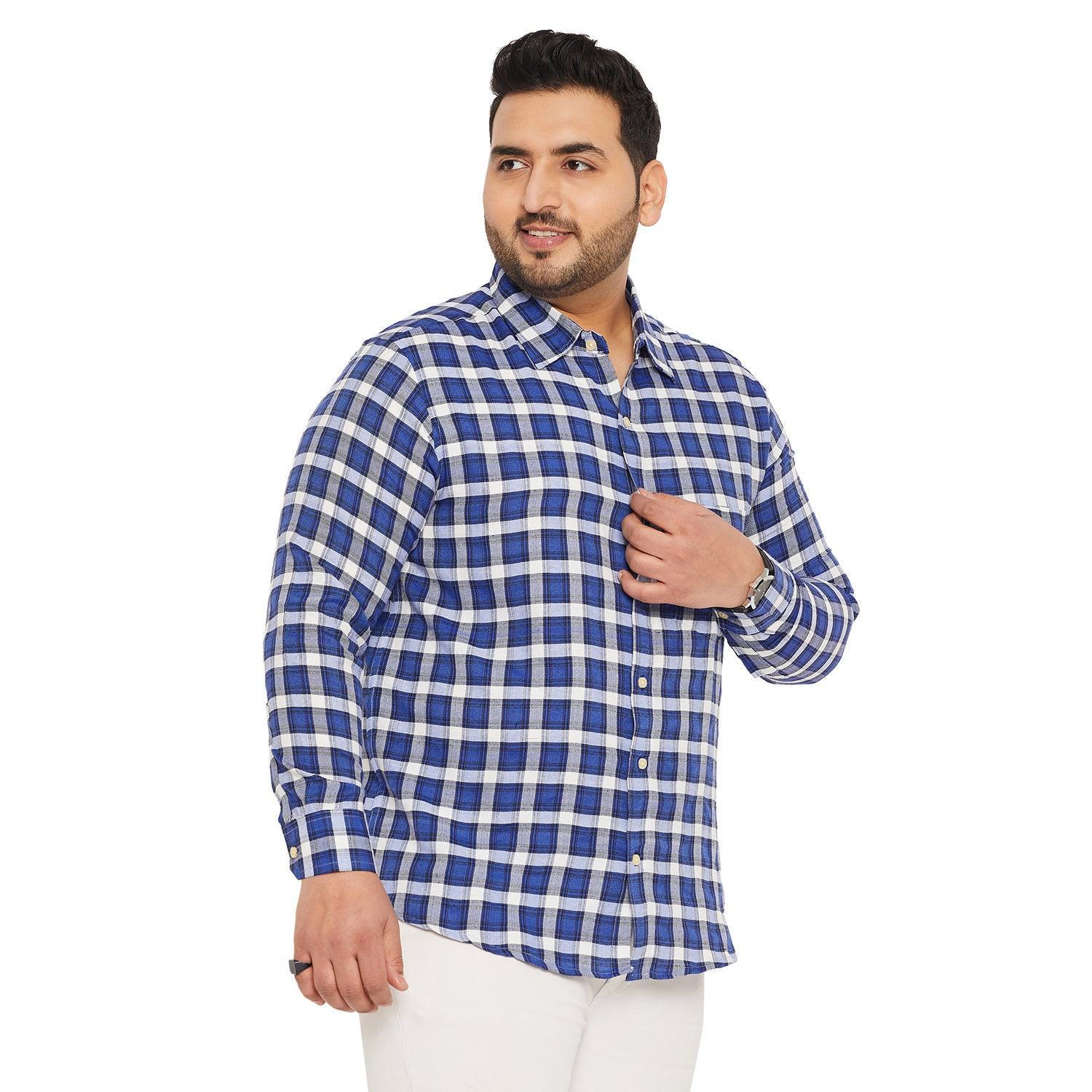 Men Plus Size Cacion Check Shirt - Image 4