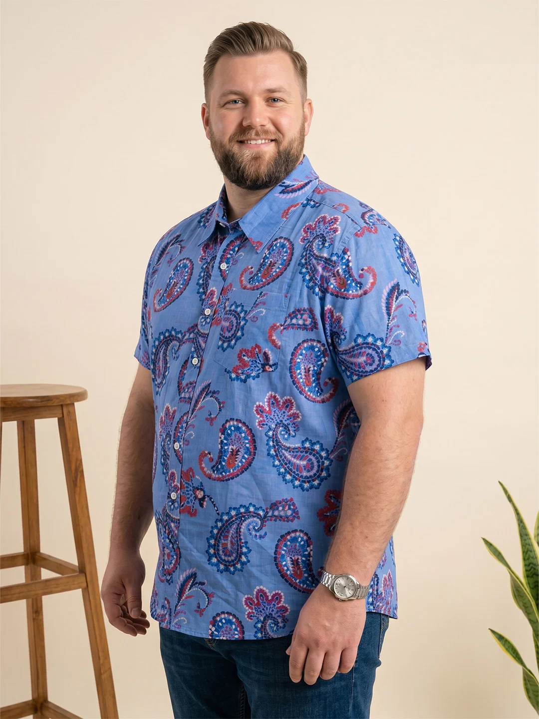 Men Plus Size Caelum Multi Printed Shirts - Image 2