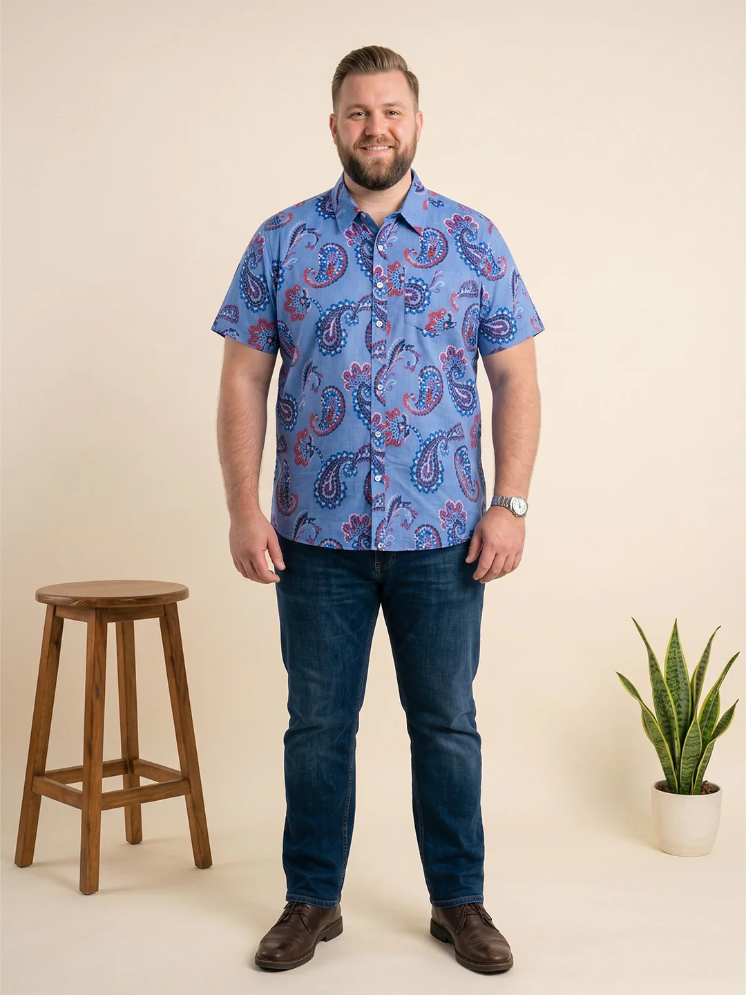 Men Plus Size Caelum Multi Printed Shirts - Image 5