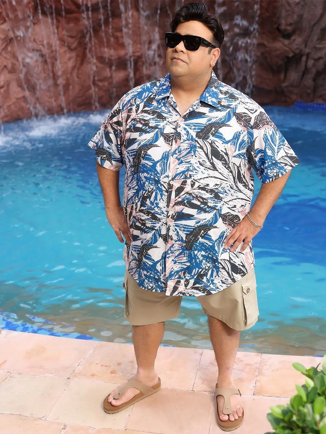 Men Plus Size Caspian Multicolor Printed Casual Shirt