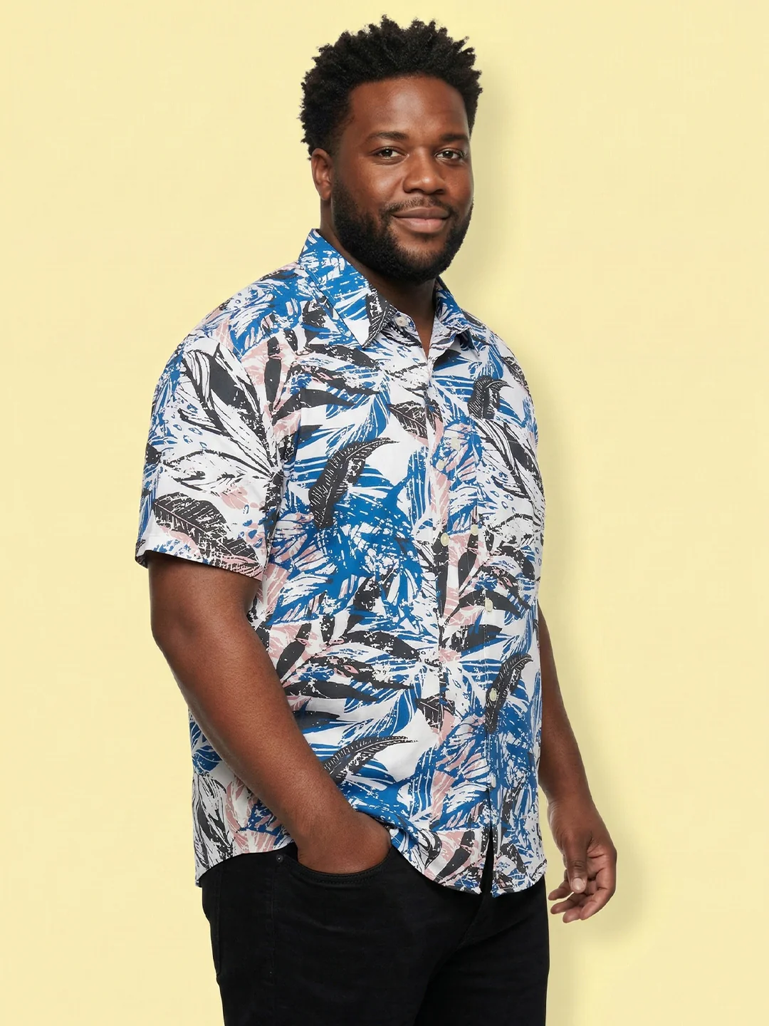 Men Plus Size Caspian Multicolor Printed Casual Shirt - Image 3
