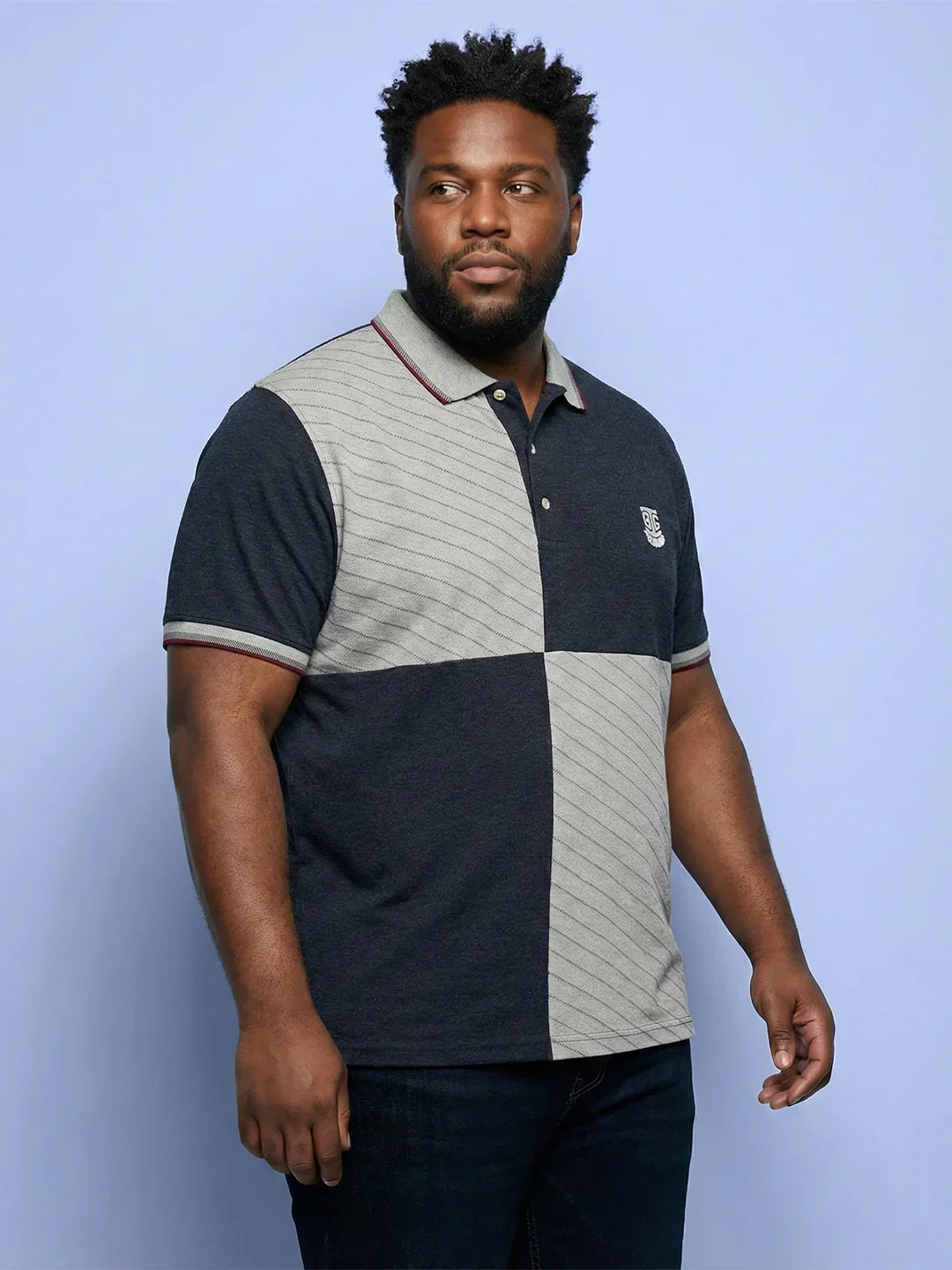 Men Plus Size Cassa Colorblock Polo Tshirt - Image 3