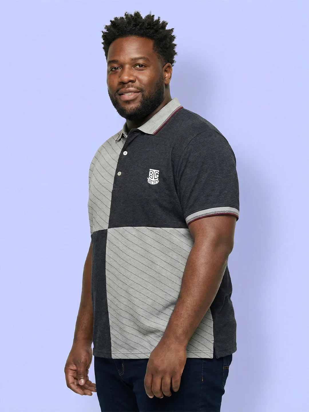 Men Plus Size Cassa Colorblock Polo Tshirt - Image 4