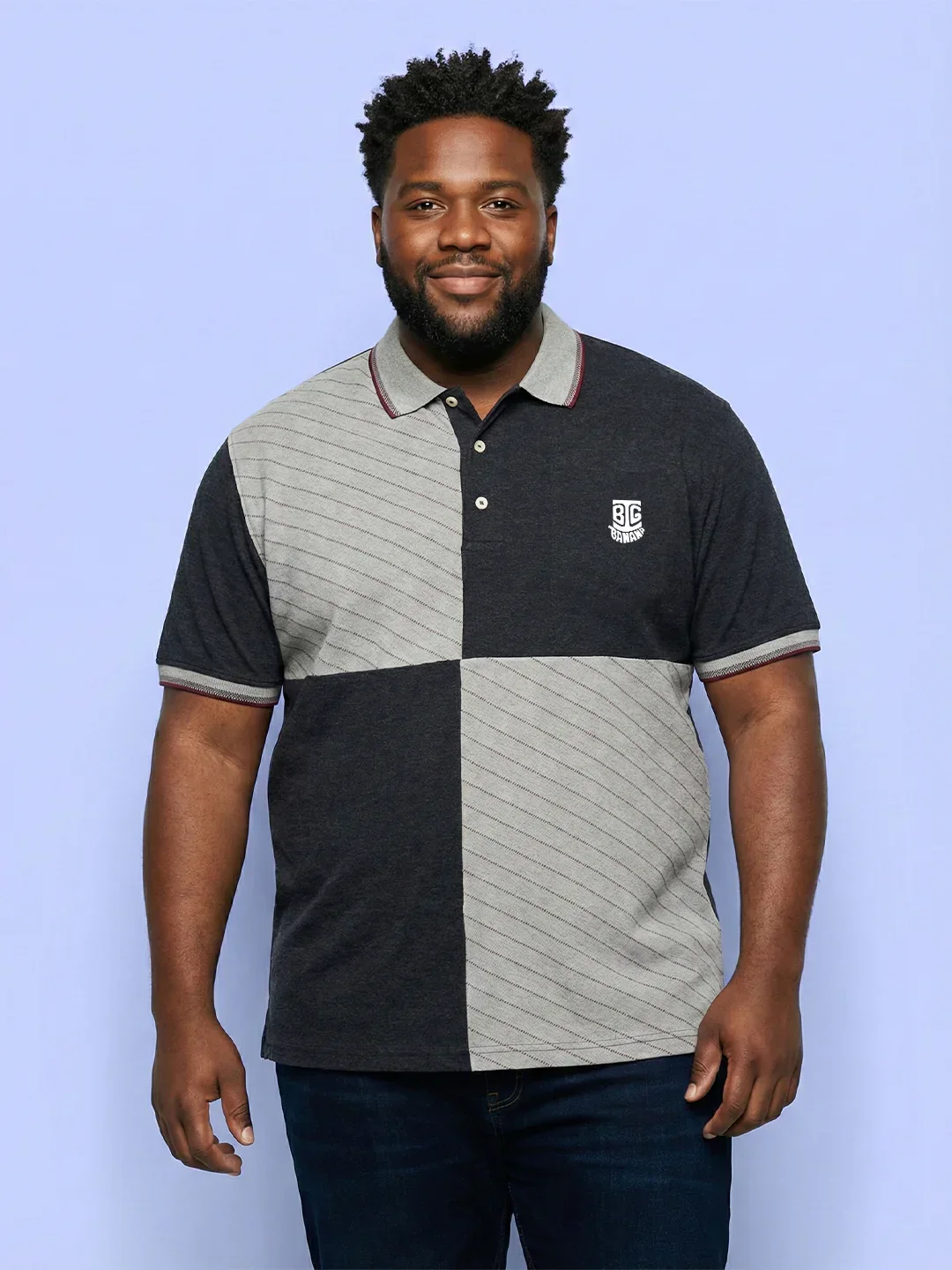 Men Plus Size Cassa Colorblock Polo Tshirt - Image 7