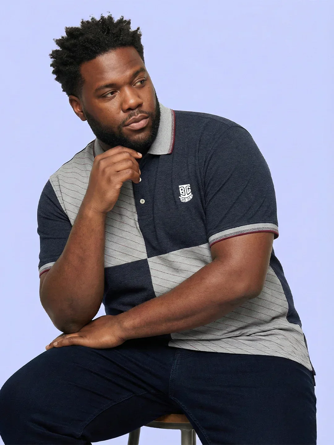 Men Plus Size Cassa Colorblock Polo Tshirt - Image 8