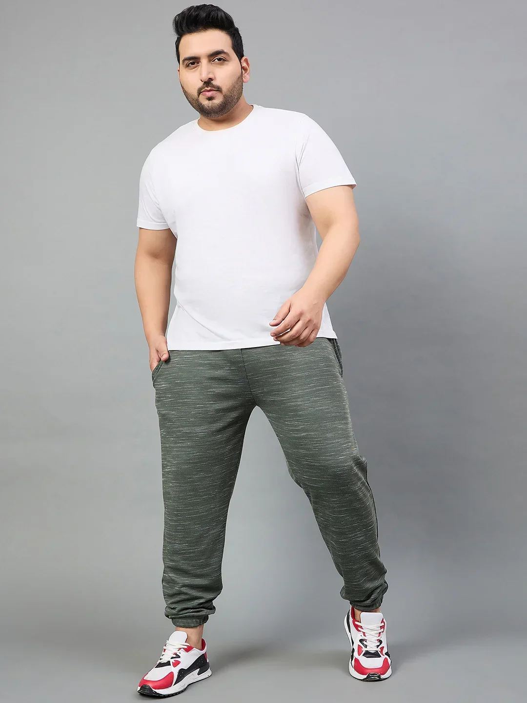 Men Plus Size Cavani Self Design Trackpant - Image 2