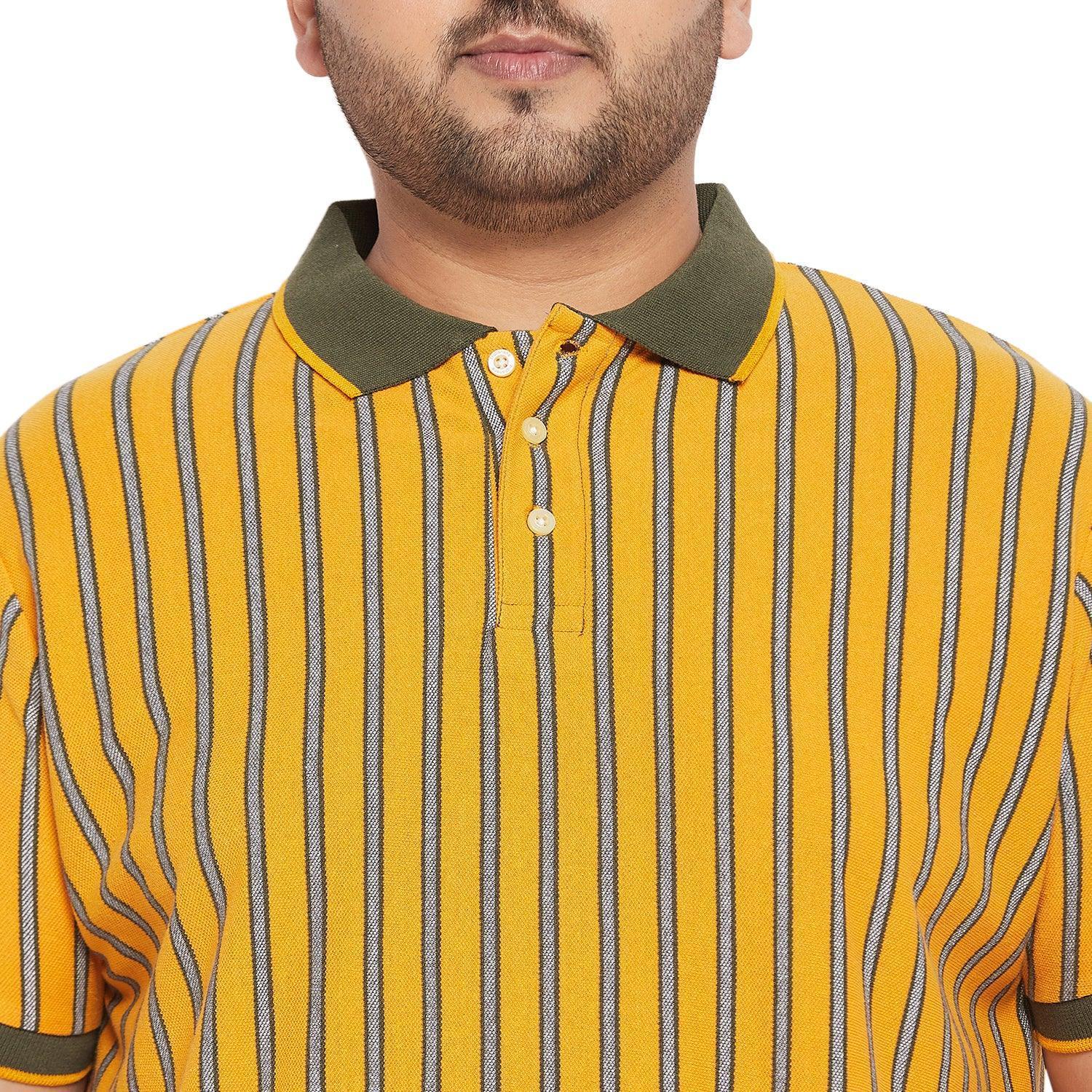 Men Plus Size Celsius Striped Polo Tshirt - Image 6