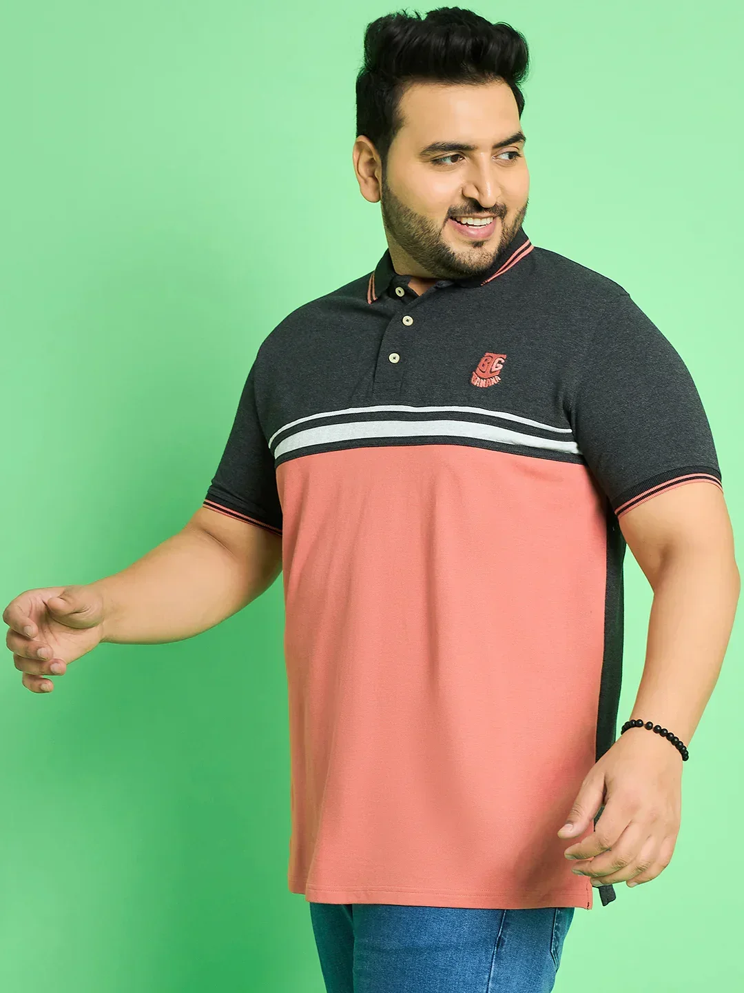 Men Plus Size Chase Colour-block Polo Tshirt - Image 3