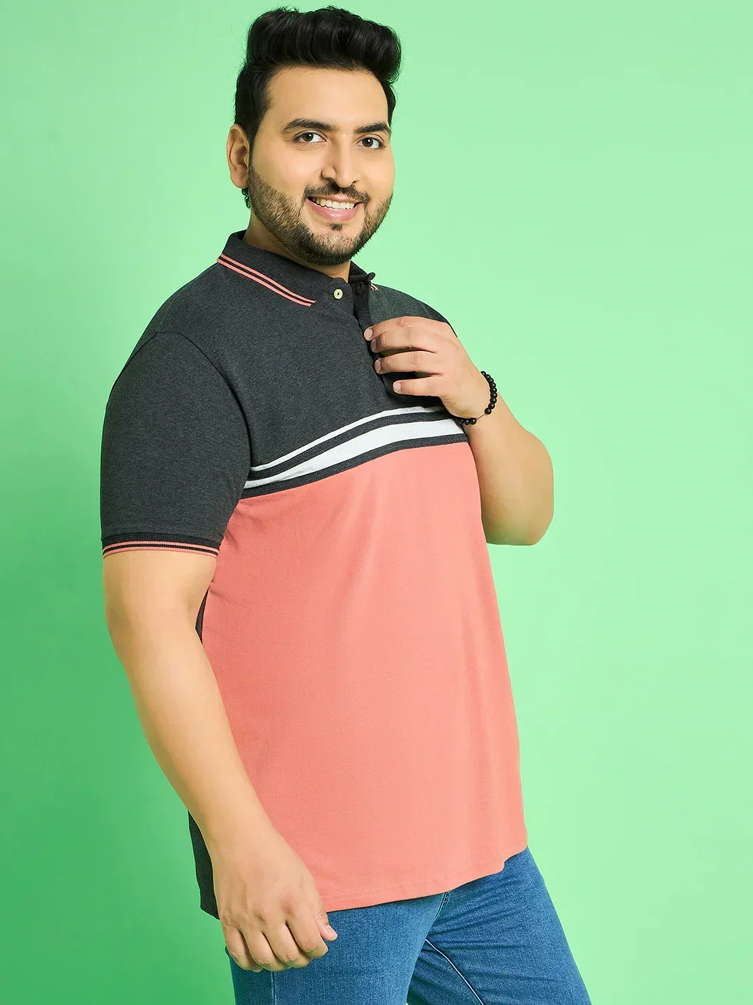 Men Plus Size Chase Colour-block Polo Tshirt - Image 4