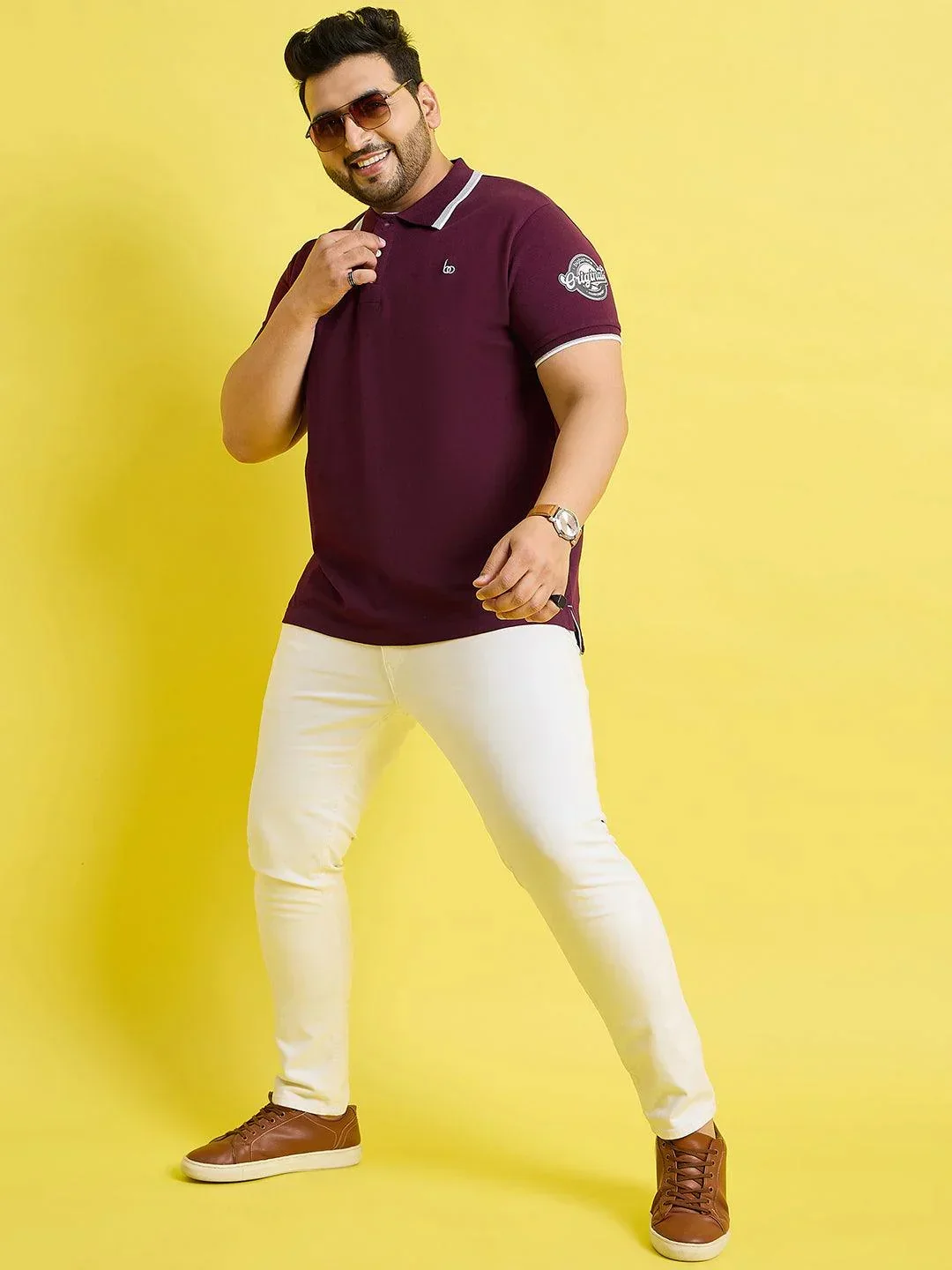 Men Plus Size Chromo Solid Polo Tshirt - Image 3
