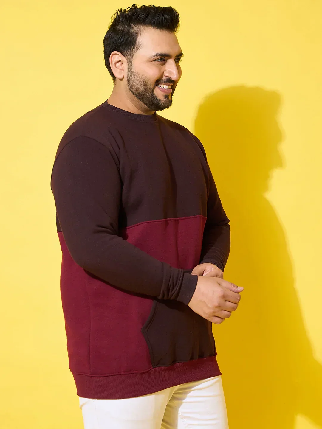 Men Plus Size Chunk Colorblock Printed Sweatshirt - Image 5