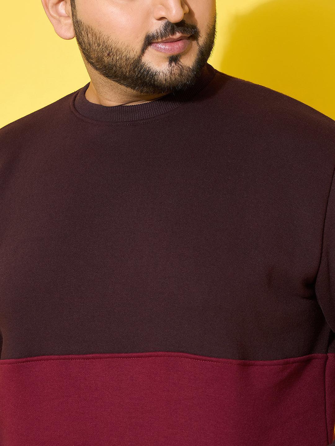 Men Plus Size Chunk Colorblock Printed Sweatshirt - Image 6