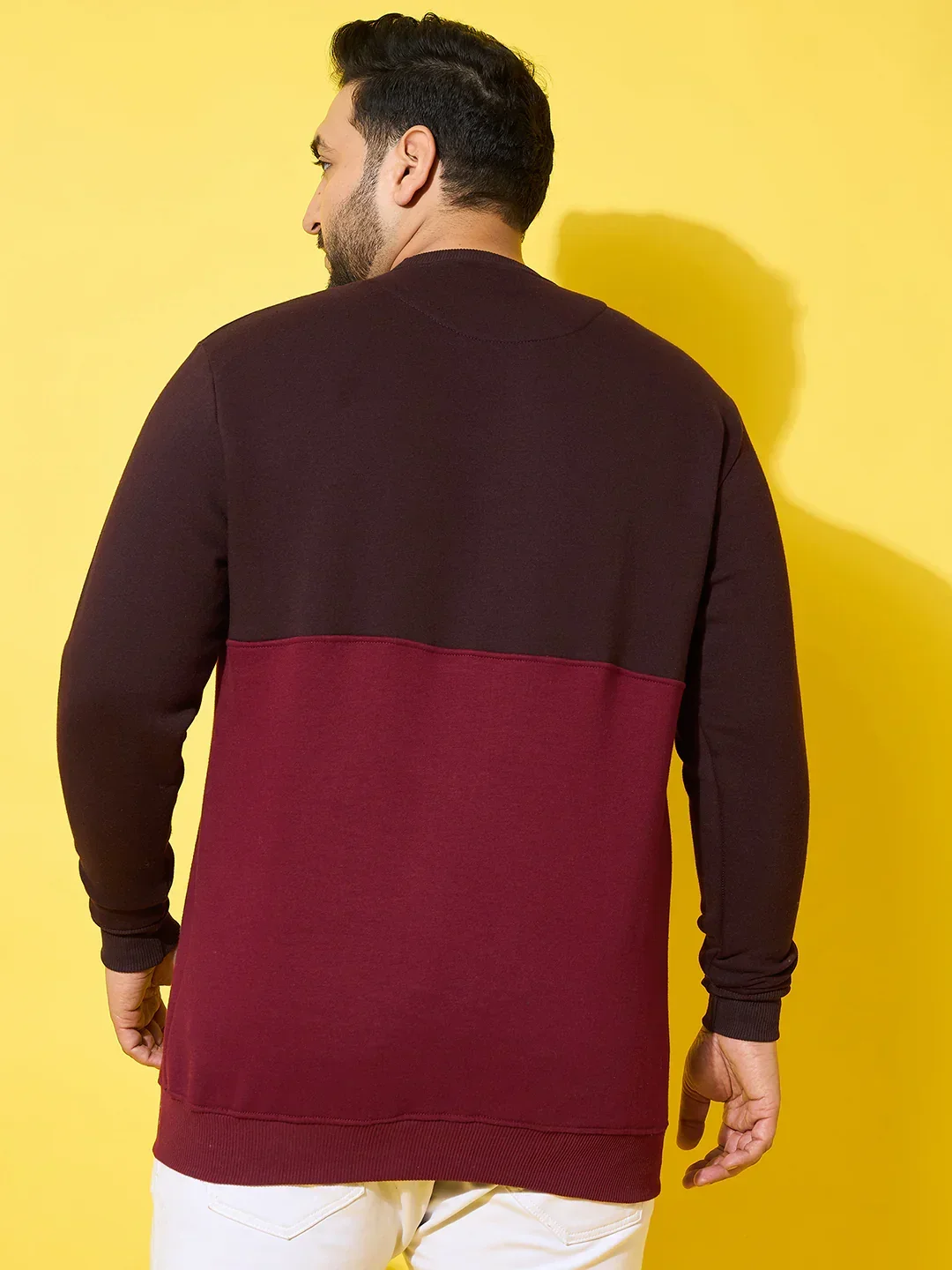 Men Plus Size Chunk Colorblock Printed Sweatshirt - Image 8
