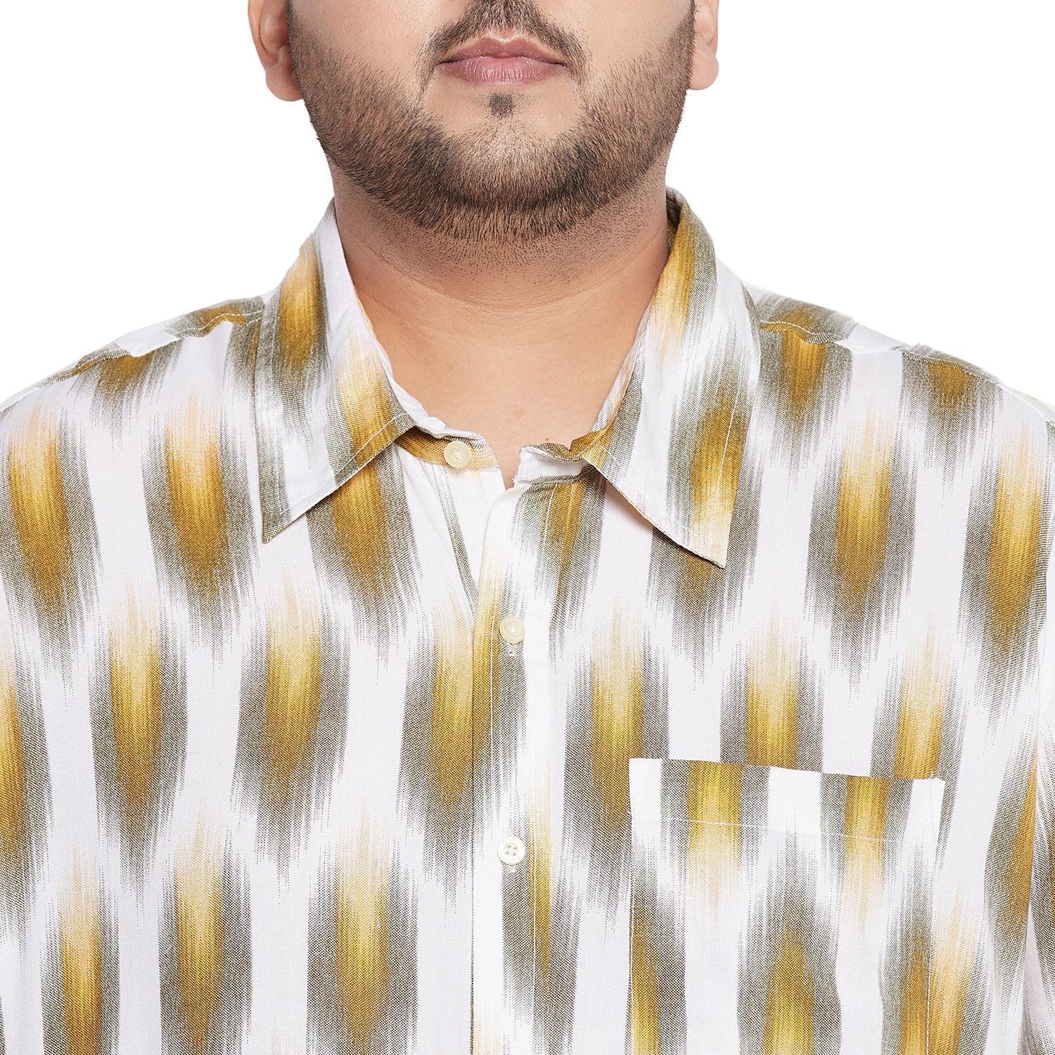 Men Plus Size Cina-Yellow Printed Shirt - Image 6