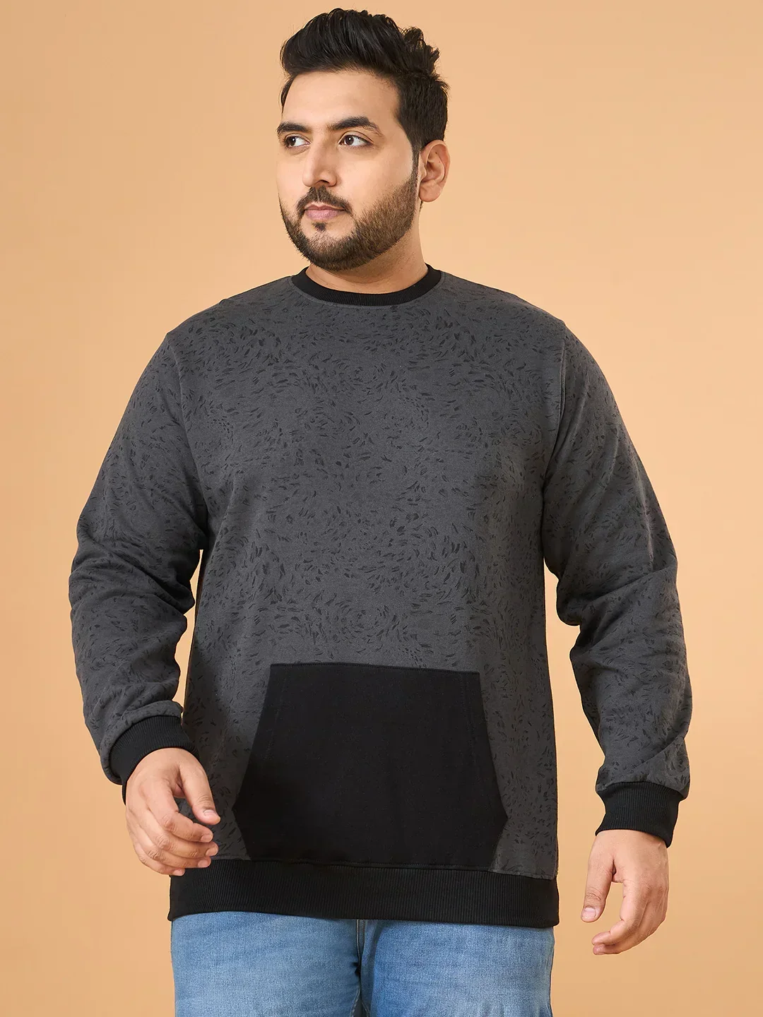 Men Plus Size Cinder Colorblock Sweatshirt - Image 3
