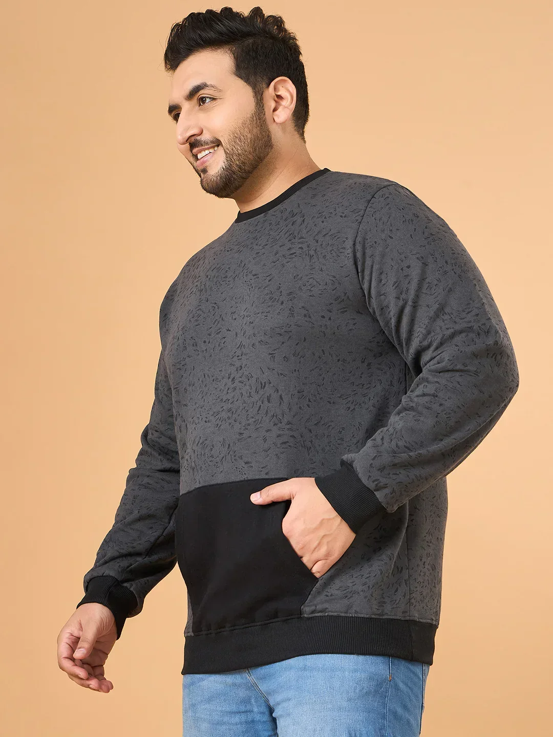 Men Plus Size Cinder Colorblock Sweatshirt - Image 4