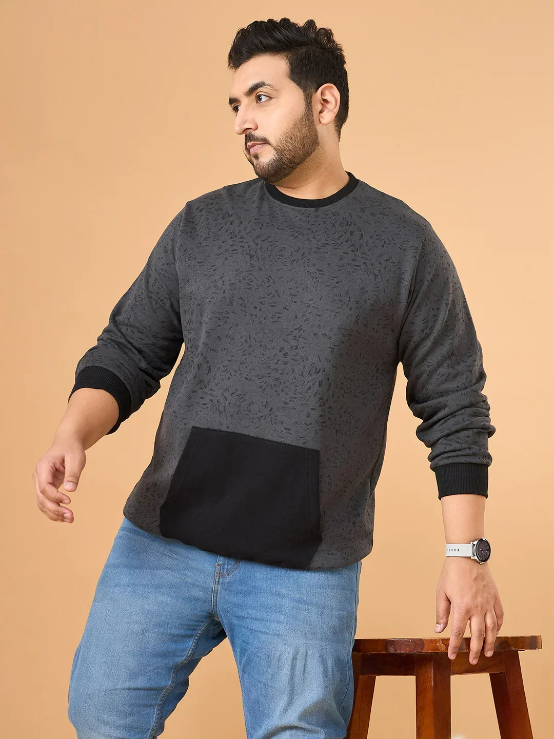 Men Plus Size Cinder Colorblock Sweatshirt - Image 8