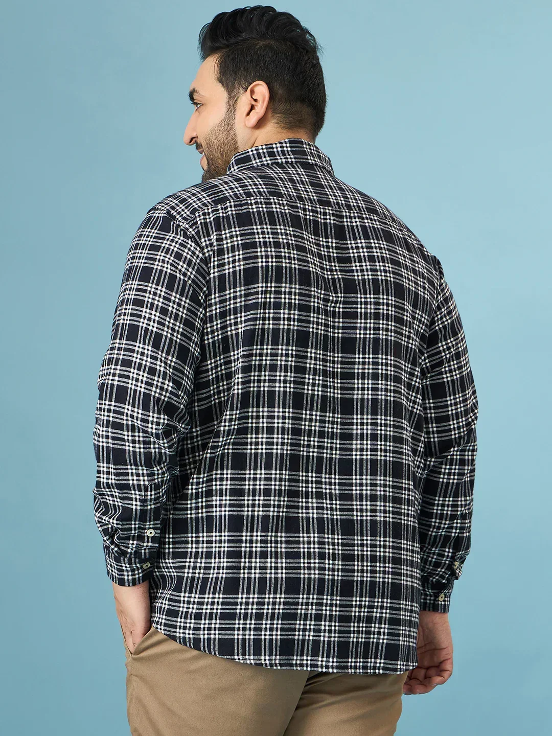 Men Plus Size Circuit Multicolor Checkered Casual Shirt - Image 7