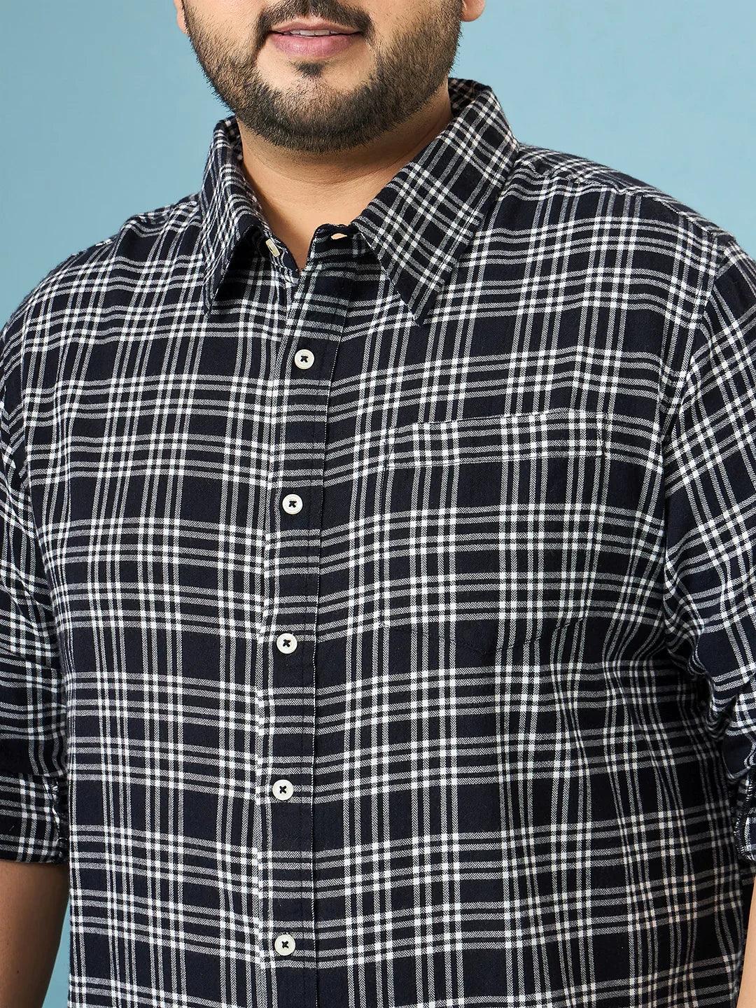 Men Plus Size Circuit Multicolor Checkered Casual Shirt - Image 8