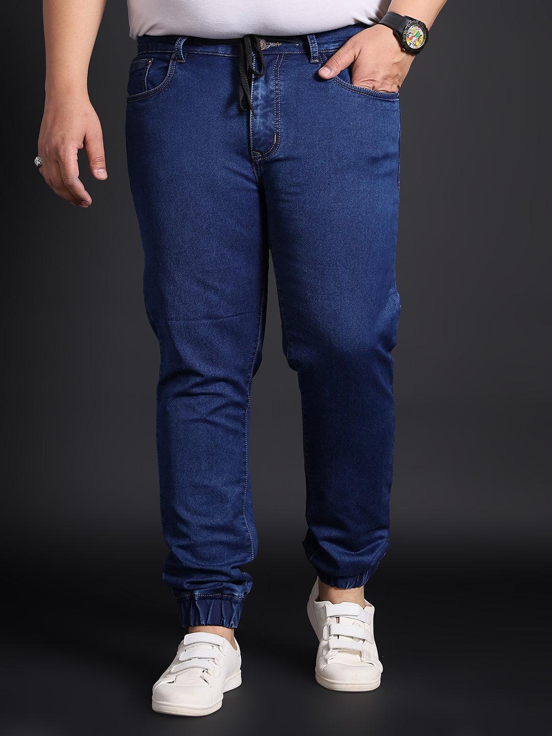 Men Plus Size Citrus-Dark Blue Washed Jeans - Image 2