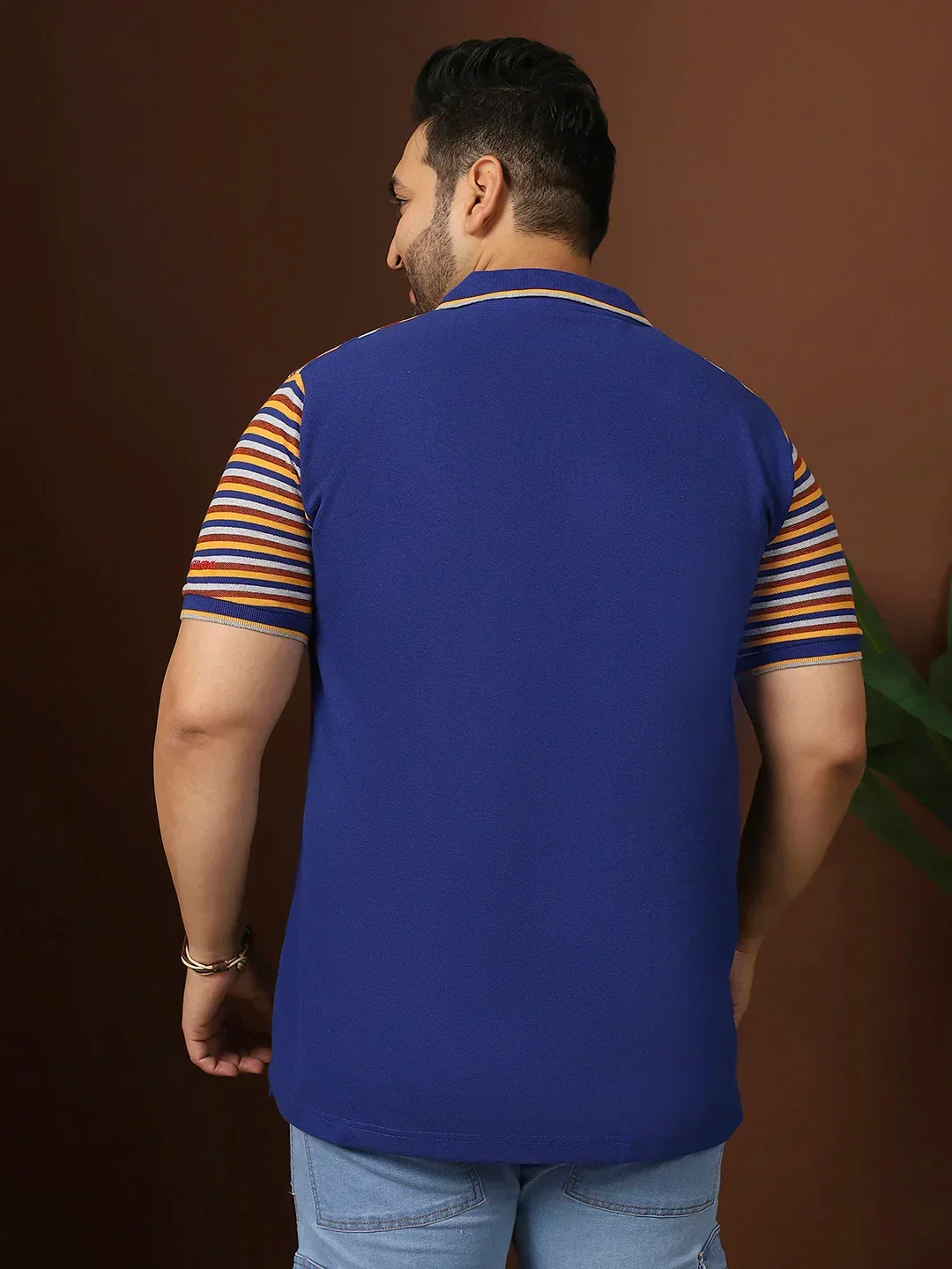 Men Plus Size Clatheo Colorblock Polo Tshirt - Image 6