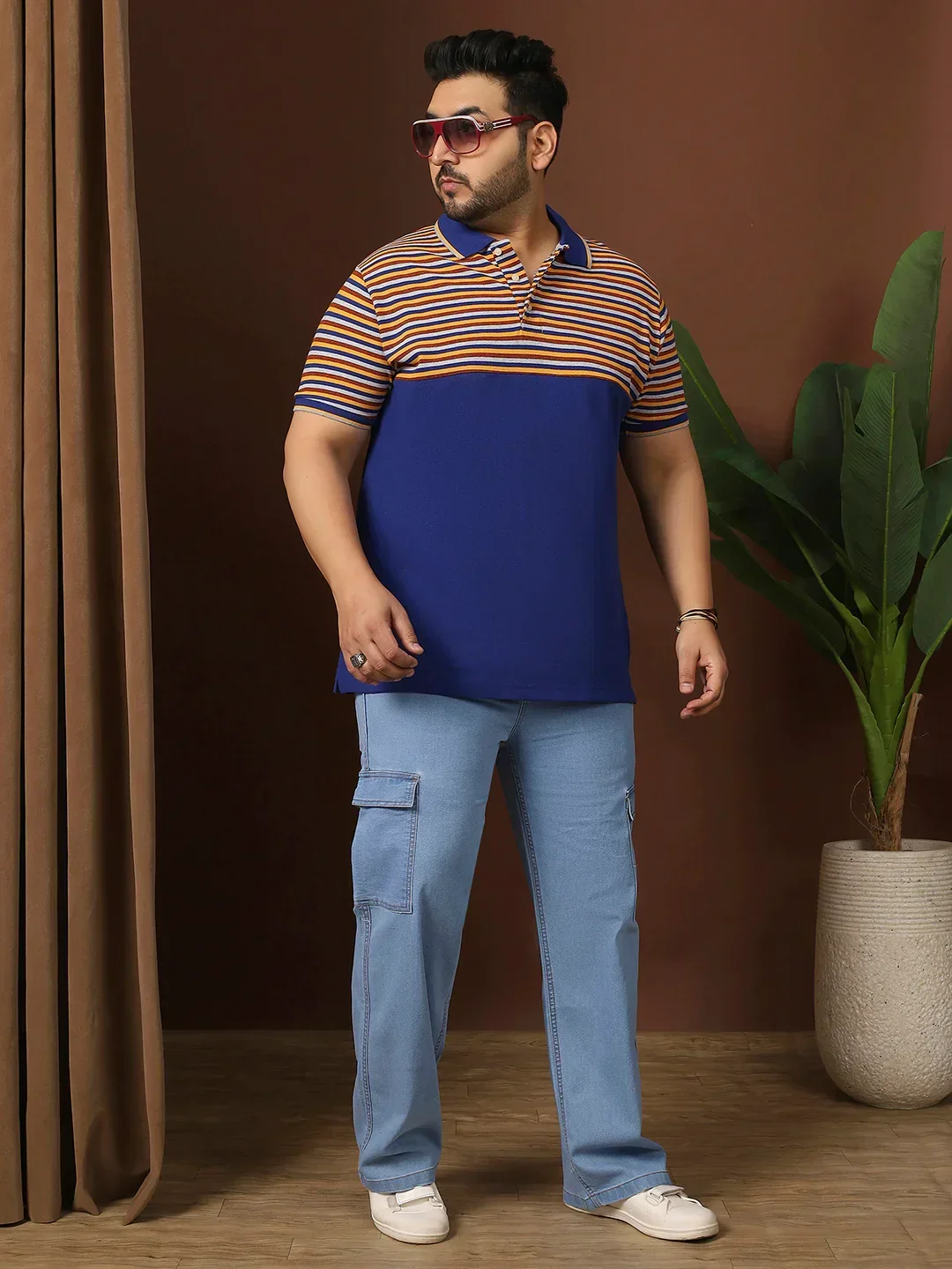 Men Plus Size Clatheo Colorblock Polo Tshirt - Image 7